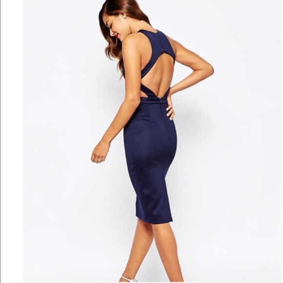 ASOS Dresses & Skirts - ASOS Cut Out Back Bodycon Midi Dress